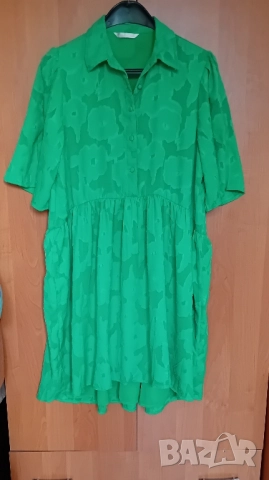 Зелена асиметрична рокля , снимка 4 - Рокли - 51548482