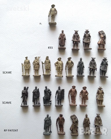 Стари метални войничета и фигурки от шоколадови яйца Киндер, Балабан, Ландрин и др.