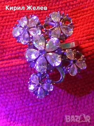 ШИКОЗЕН АЖУРЕН ФЛОРАЛЕН СКЪПОЦЕНЕН СРЕБЪРЕН ПРЪСТЕН СРЕБРО 925 с ЮВЕЛИРНО ФАСЕТИРАНИ ЦИРКОНИ 50064, снимка 17 - Пръстени - 49248112