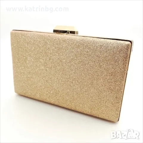 Клъч чанта златна със ситен брокат-Официални чанти на топ цени-KATRIN , снимка 2 - Чанти - 48908251
