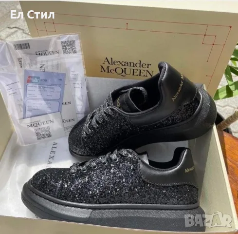 💎Дамски Сникърси Alexander McQueen - Цвят Черно с Камъчета 36 37 38 Цена:66€ Еконт, снимка 2 - Маратонки - 52240813