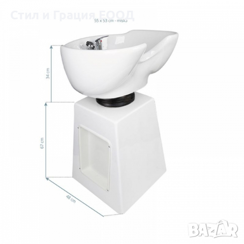 Измивна фризьорска колона Gabbiano MT-A2 - бяла, снимка 6 - Фризьорски принадлежности - 36143988