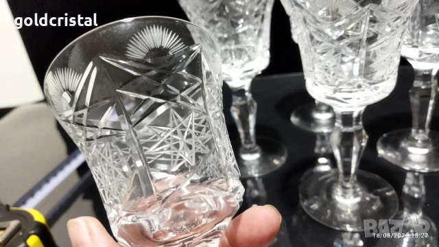кристални чаши за вино , снимка 6 - Антикварни и старинни предмети - 51411090