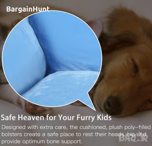 Легло за домашни любимци с миеща се калъфка с цип (40*50*18 см, син), снимка 3 - За кучета - 40488757