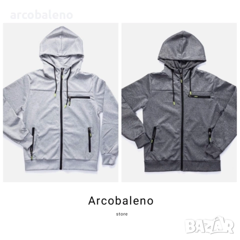 Мъжки суичър с цип и качулка Curtis, 2цвята 