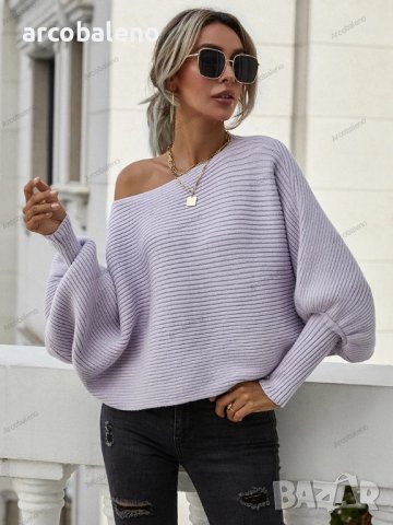 Дамски свободен пуловер с кръгло деколте и дълги ръкави, 2цвята - 023, снимка 6 - Блузи с дълъг ръкав и пуловери - 42682664
