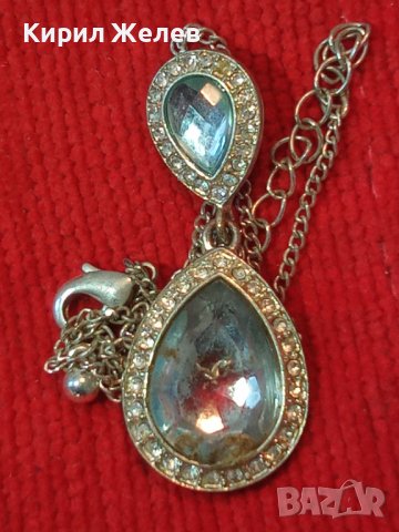 ПОСРЕБРЕН КРАСИВ НЕЖЕН МЕДАЛЬОН КОЛИЕ с ФАСЕТИРАН БОХЕМСКИ КРИСТАЛ 24349, снимка 4 - Колиета, медальони, синджири - 33962680