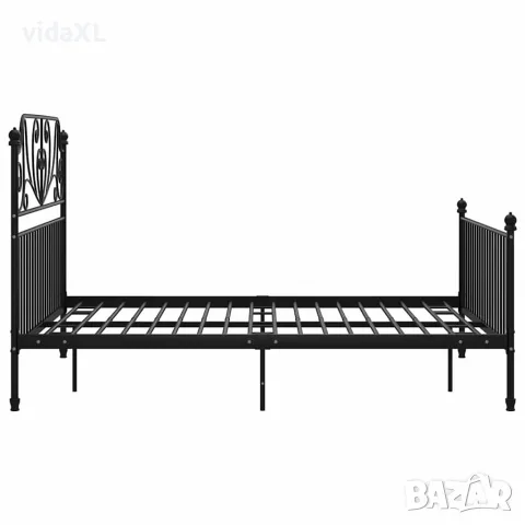 vidaXL Рамка за легло, черна, метал, 140x200 cм, снимка 4 - Спални и легла - 56146782