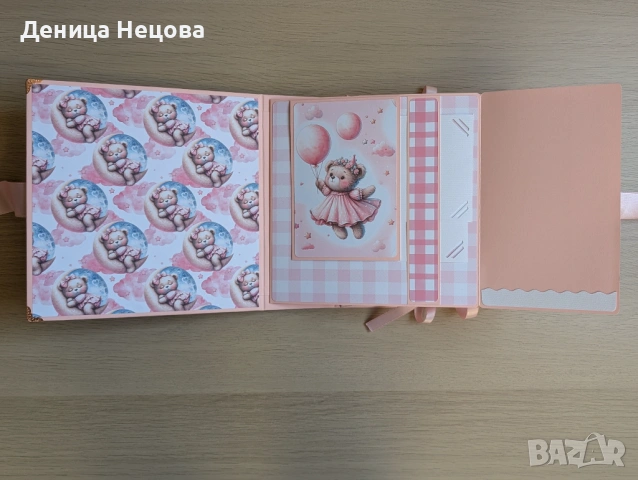 Бебешки ръчно изработен албум за снимки, подарък за бебе, погача, рожден ден, снимка 2 - Други - 53425691