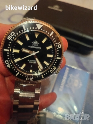 Addiesdive 1000m автоматичен мъжки часовник хелиева клапа НОВ, снимка 3 - Мъжки - 52619768