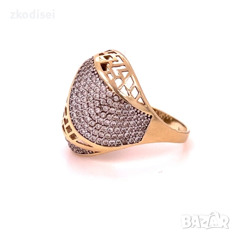 Златен дамски пръстен 3,19гр. размер:55 14кр. проба:585 модел:34344-3, снимка 2 - Пръстени - 52120201