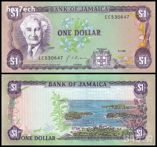 ❤️ ⭐ Ямайка 1990 1 долар UNC нова ⭐ ❤️