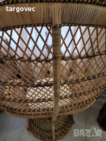 Паунов стол ратан естествен, снимка 6 - Столове - 42610436