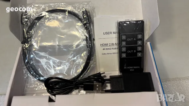 ESTONE 4K@60Hz HDMI Matrix Switch 4 X 2 Switcher (Комплект), снимка 3 - Други - 48442521