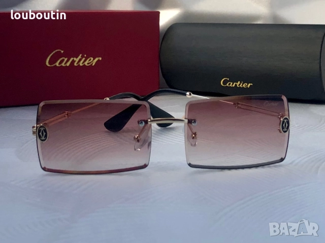 Cartier Мъжки слънчеви очила правоъгълни 3 цвята черни кафяви сини, снимка 7 - Слънчеви и диоптрични очила - 51739091