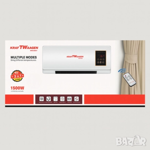 Стенна печка KraftWaagen 3 в 1 – отопление и охлаждане за всяка стая, снимка 2 - Отоплителни печки - 51973120