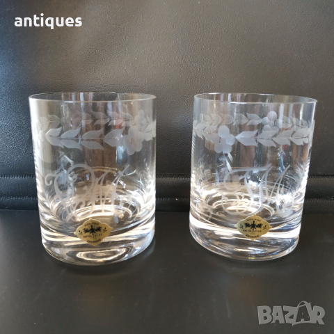 Кристални чаши - комплект за двама - оловен кристал - Kisslinger Rattenberg Kristallglas, снимка 8 - Сервизи - 36307164