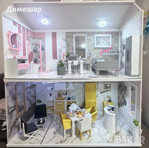 Барби къща ръчно изработена Авторки проект, снимка 2 - Кукли - 53101952