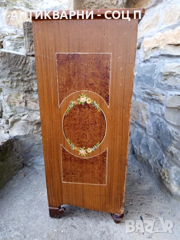 Стар Антикварен Ръчно Рисуван Дървен Шкаф Шкавче., снимка 11 - Антикварни и старинни предмети - 51326489