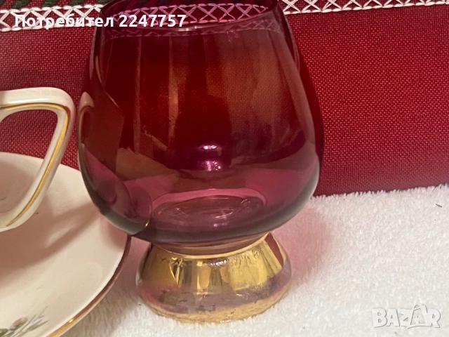 Двоен сет порцелан Poland с кристална чаша, снимка 4 - Дамски ботуши - 52469063