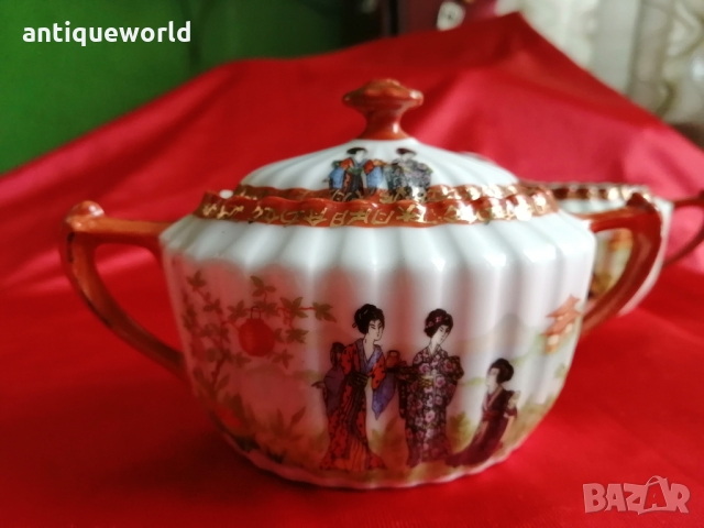 Китайски Костен Порцелан Комплект за Чай ,Маркиран!, снимка 2 - Антикварни и старинни предмети - 36062441