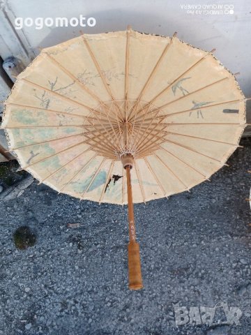 Стари, стар, ретро, винтидж, арт, старинен, азиатски чадър от бамбук, снимка 2 - Антикварни и старинни предмети - 44450546