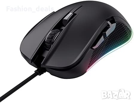 Нова Trust Gaming Геймърска мишка 2,1м. USB кабел 6 програмируеми бутона, снимка 3 - Клавиатури и мишки - 41732398