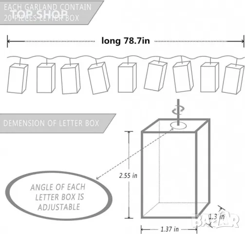 Светлинна верига от 20 кутиики + букви и цифри Seddex LED, снимка 11 - Декорация за дома - 48657264