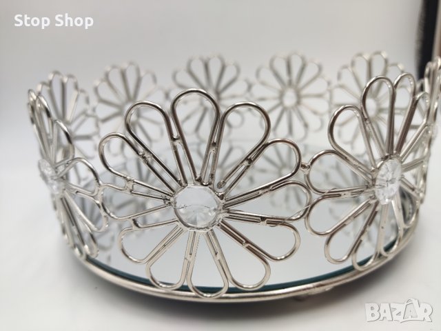 Поднос метален с огледало Индия , снимка 3 - Декорация за дома - 41480912