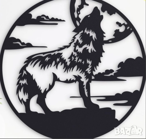 Декорация – Вълк под лунна светлина