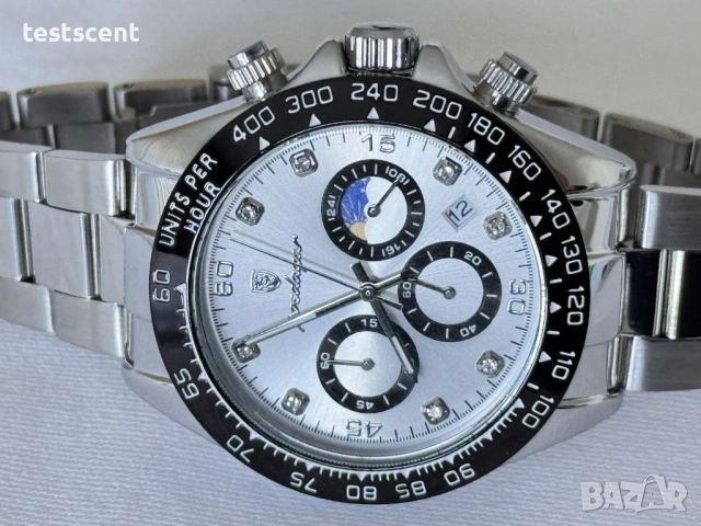 $299 MSRP Мъжки часовник POEDAGAR – кварцов, хронограф, водоустойчив луксозен, снимка 4 - Мъжки - 25986455