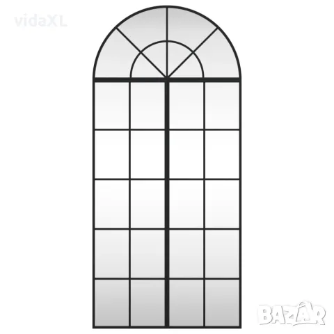vidaXL Стенно огледало, черно, 60x130 см, арка, желязо, снимка 3 - Огледала - 56146722