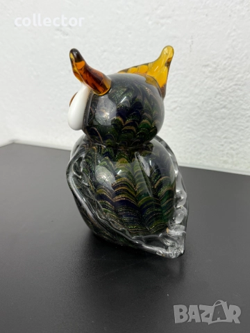 Стъклена сова / бухал Мурано. №7423, снимка 4 - Колекции - 51935597