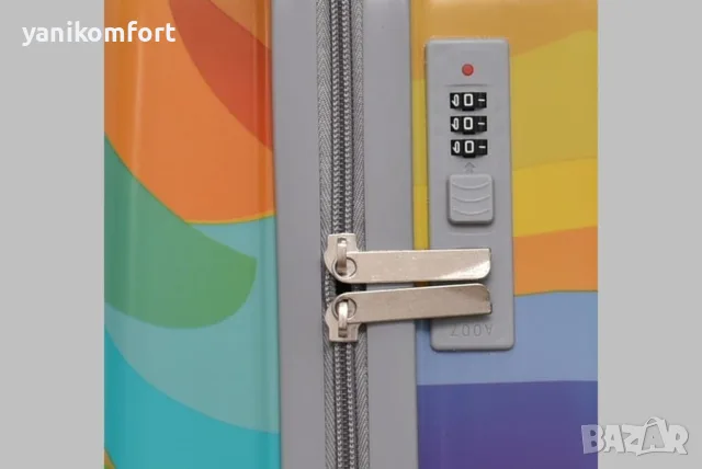 Твърд Куфар за Ръчен Багаж 20" ABS + PC Филм с 4 Колела и Шифър, снимка 5 - Куфари - 56194812