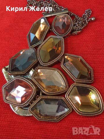 ЗЛАТИСТА ОГЪРЛИЦА с ФАСЕТИРАНИ КРИСТАЛИ 75101, снимка 10 - Колиета, медальони, синджири - 29771755