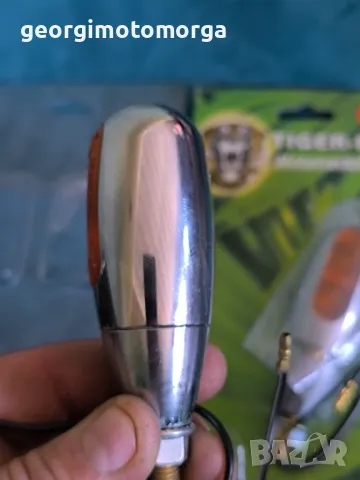 Tiger eye метални хромирани мигачи, снимка 4 - Мотоциклети и мототехника - 49231990