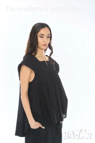 Дамски Ленен Топ Altea - Черен, снимка 2 - Корсети, бюстиета, топове - 49723859
