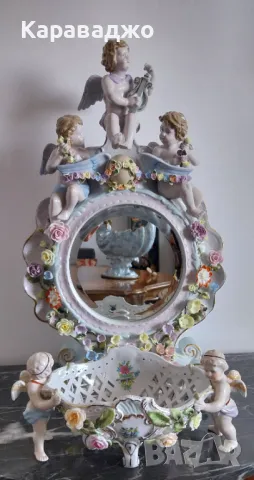 Порцеланово Огледало Sitzendorf XIXвек, снимка 13 - Други ценни предмети - 47013874