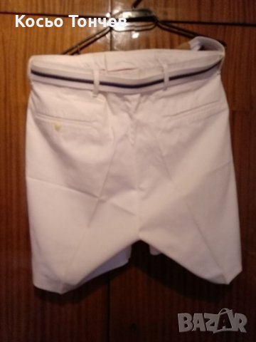 Къс бял панталон с колан., снимка 2 - Панталони - 41142643