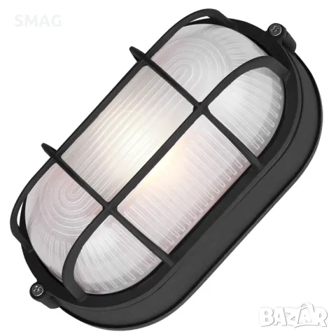 Външна стенна лампа Овална черна 21x10.5x8.5cm S_1240115, снимка 3 - Соларни лампи - 49920881