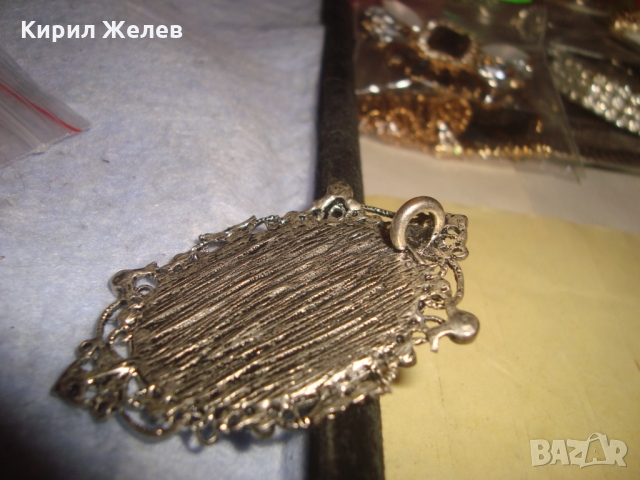 СРЕБРИСТ ВИНТИДЖ АРТ-ДЕКО СТИЛ МЕДАЛЬОН - РАМЧИЦА за СНИМКА 57691, снимка 2 - Колиета, медальони, синджири - 36095025