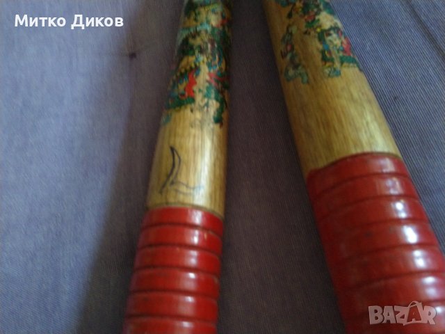 Дървено  Нунджако рисувано 185мм-метална верига-215мм, снимка 6 - Други спортове - 41782032