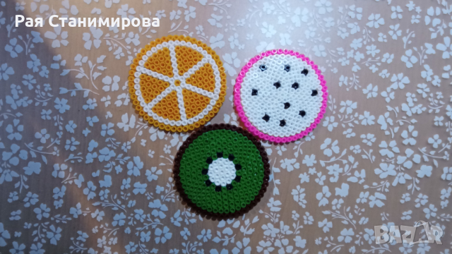 Ръчно изработени подложки за чаши/ Плодове 