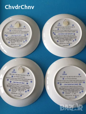 4бр Furstenberg Бавария/немска колекционерска декоративна порцеланова чиния-картина/пейзажи, снимка 6 - Картини - 48044329