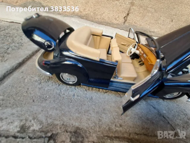 BMW 502/ 1955г. мащаб  1:18  кабрио, ретро метален колекционерски модел, снимка 17 - Колекции - 47568002