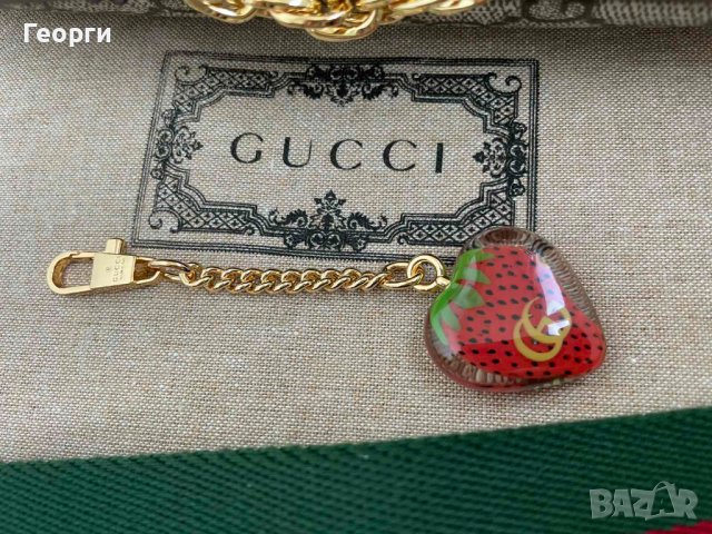 Оригинална Ophidia Гучи Чантичка Кожа Чанта за Рамо Синджир Gucci, снимка 9 - Чанти - 41619898