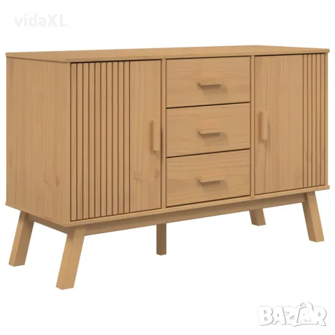 vidaXL Сайдборд OLDEN, кафяв, 114x43x73,5 см, бор масив
