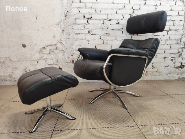 Кожено дизайнерско релакс кресло