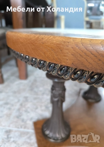 холна маса от дъб, оникс и месинг, снимка 4 - Маси - 52332466