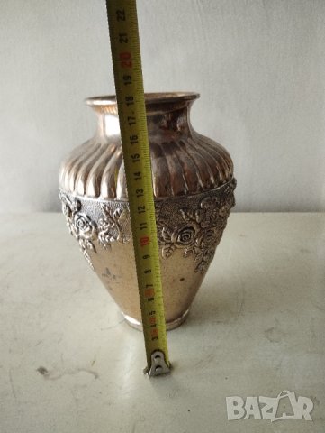 посребрена метална ваза в стил арт деко, снимка 2 - Други ценни предмети - 41930071